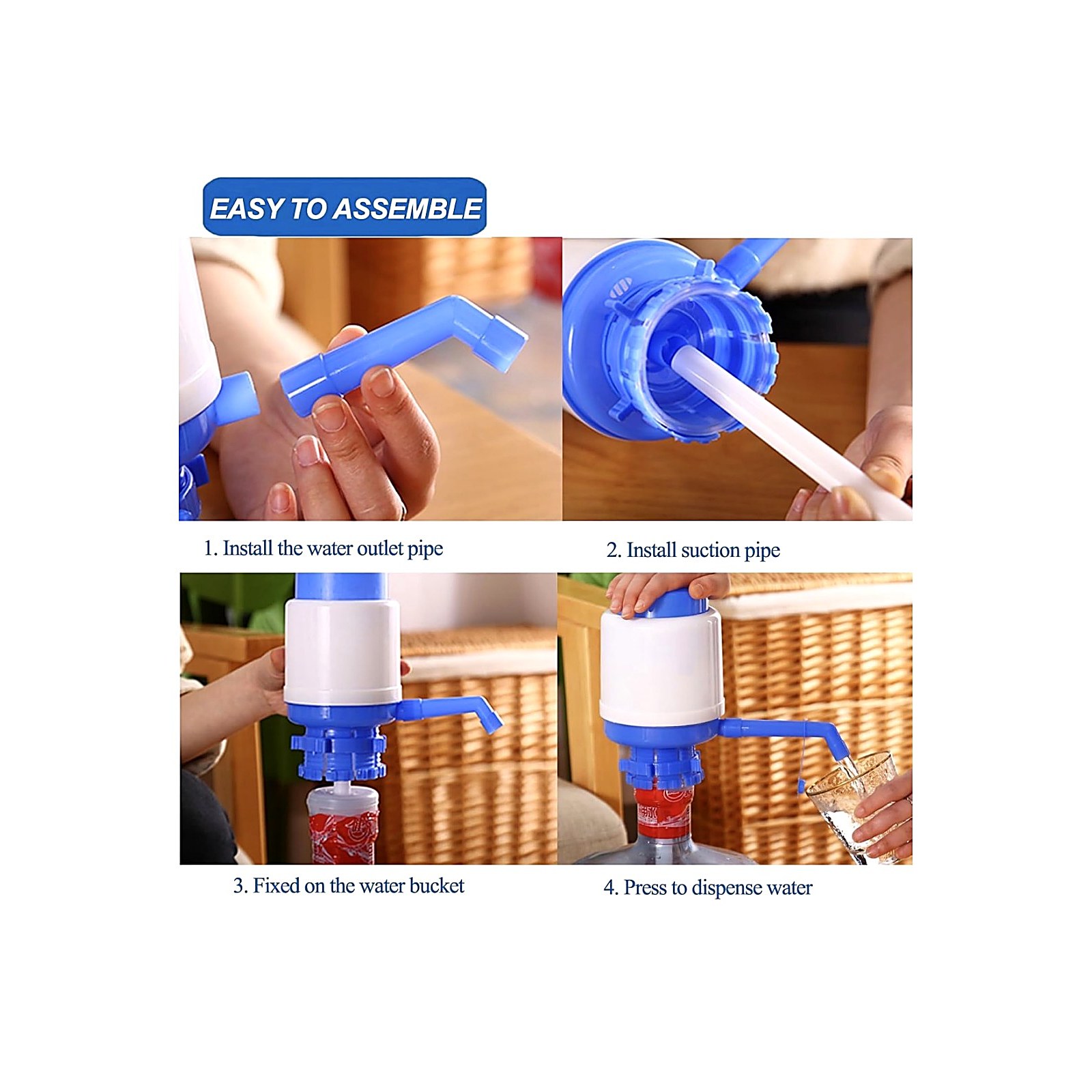 Manual water pump - installation steps
